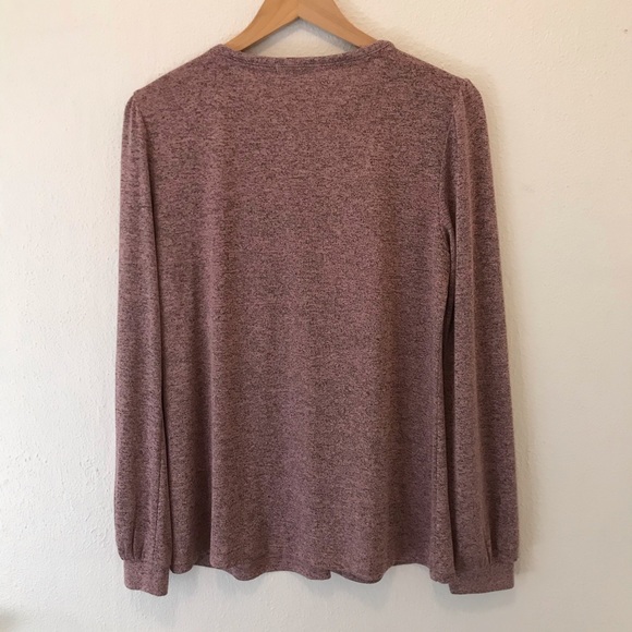 MAURICES mauve mesh & embroidered sweater top - Picture 4 of 5